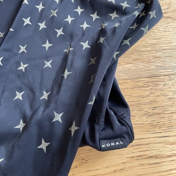 Koral Activewear Star-Print Hooded Sweatshirt Pullover Size L Black‎ - Picture 6 of 9